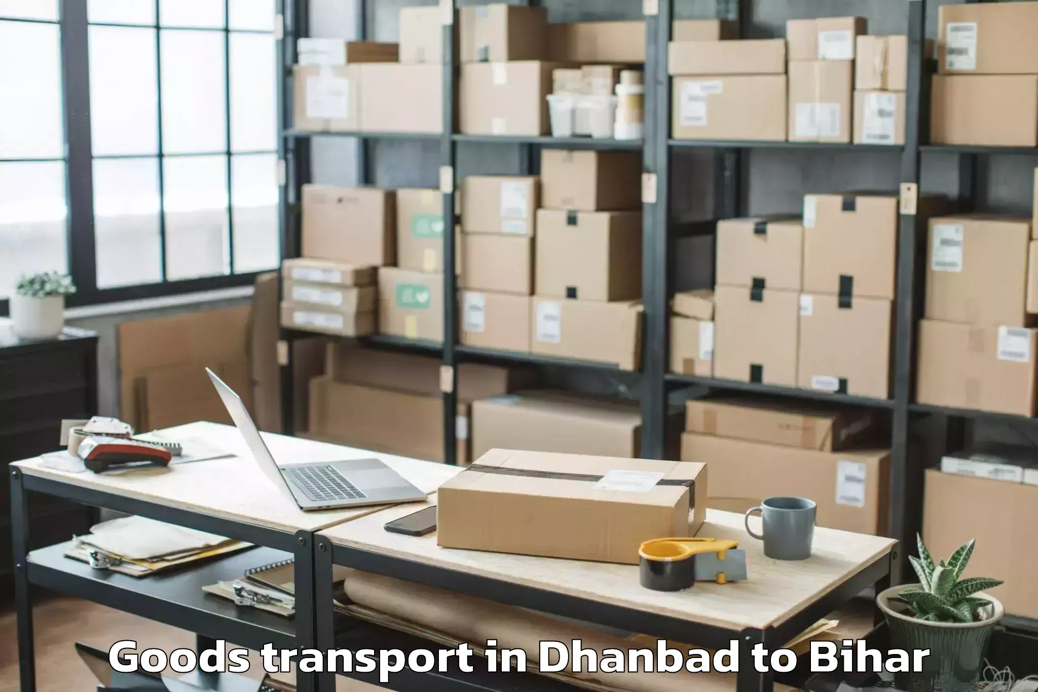 Book Dhanbad to Tetaria Goods Transport Online